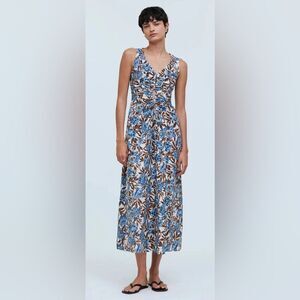 Madewell NWT Blue and Brown Floral Maxi Dress